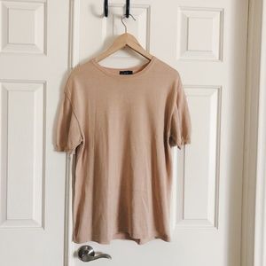 J. Crew Tan Short Sleeve Sweater